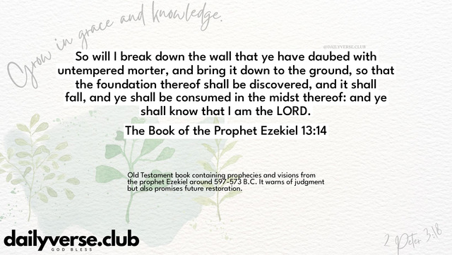 Bible Verse Wallpaper 13:14 from The Book of the Prophet Ezekiel