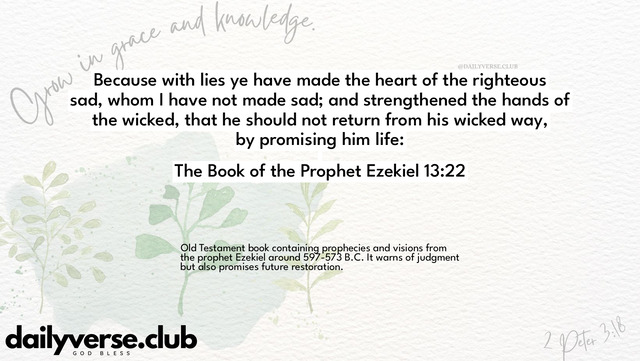 Bible Verse Wallpaper 13:22 from The Book of the Prophet Ezekiel