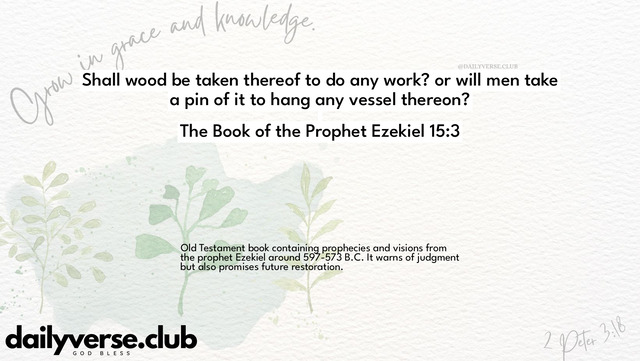 Bible Verse Wallpaper 15:3 from The Book of the Prophet Ezekiel