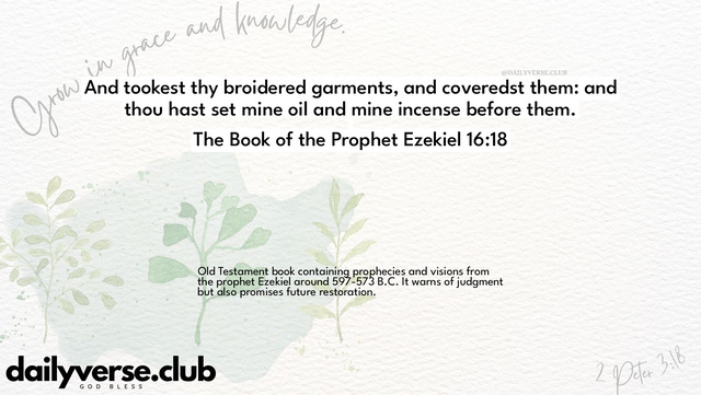 Bible Verse Wallpaper 16:18 from The Book of the Prophet Ezekiel