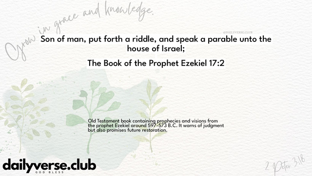 Bible Verse Wallpaper 17:2 from The Book of the Prophet Ezekiel