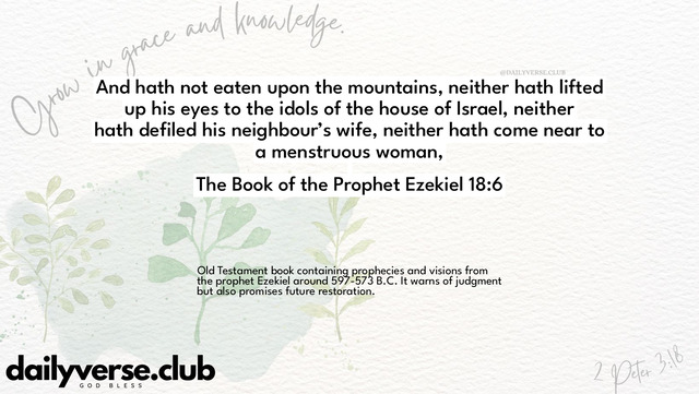 Bible Verse Wallpaper 18:6 from The Book of the Prophet Ezekiel