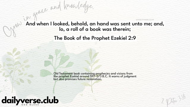 Bible Verse Wallpaper 2:9 from The Book of the Prophet Ezekiel