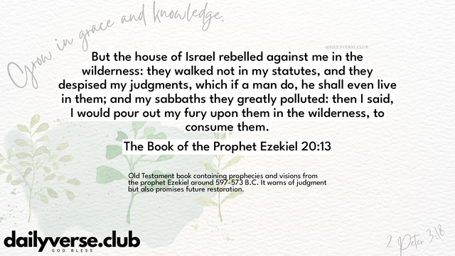 Bible Verse Wallpaper 20:13 from The Book of the Prophet Ezekiel