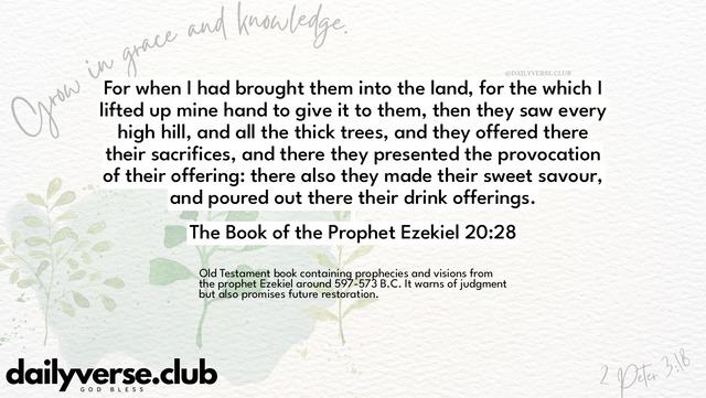Bible Verse Wallpaper 20:28 from The Book of the Prophet Ezekiel