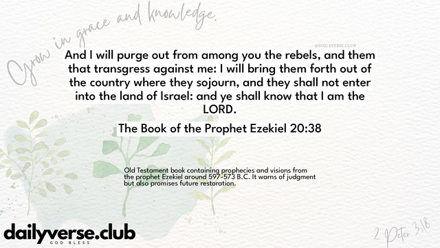 Bible Verse Wallpaper 20:38 from The Book of the Prophet Ezekiel