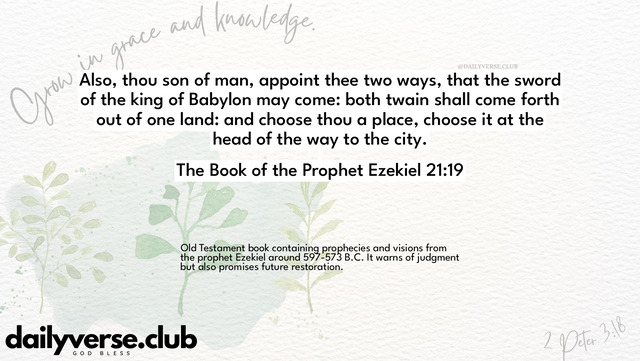 Bible Verse Wallpaper 21:19 from The Book of the Prophet Ezekiel