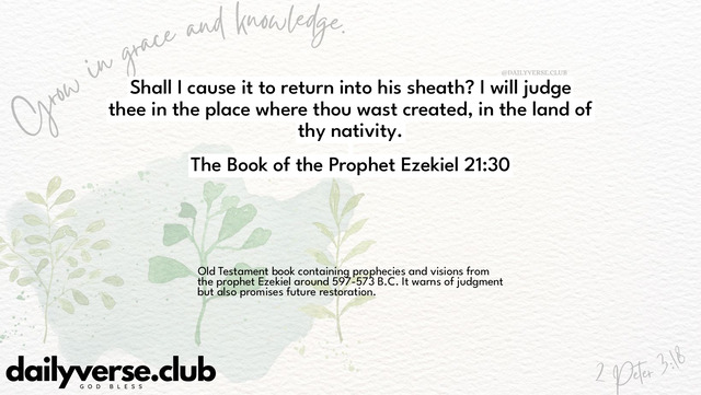 Bible Verse Wallpaper 21:30 from The Book of the Prophet Ezekiel