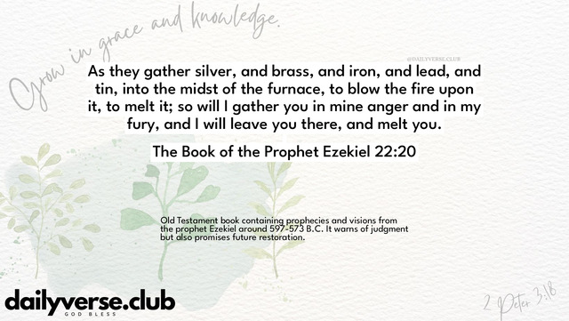 Bible Verse Wallpaper 22:20 from The Book of the Prophet Ezekiel