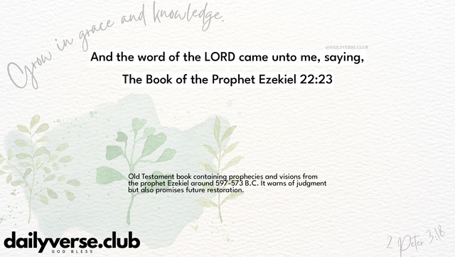 Bible Verse Wallpaper 22:23 from The Book of the Prophet Ezekiel