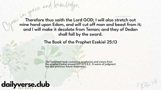 Bible Verse Wallpaper 25:13 from The Book of the Prophet Ezekiel