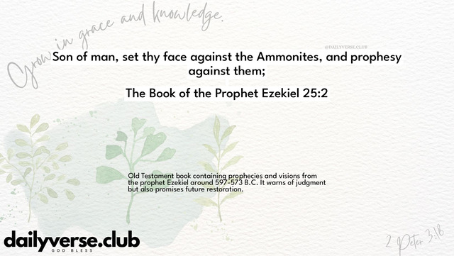 Bible Verse Wallpaper 25:2 from The Book of the Prophet Ezekiel