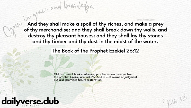 Bible Verse Wallpaper 26:12 from The Book of the Prophet Ezekiel