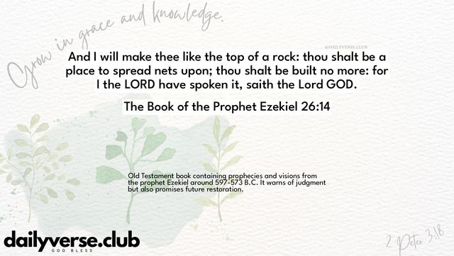 Bible Verse Wallpaper 26:14 from The Book of the Prophet Ezekiel