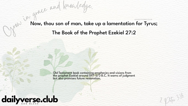 Bible Verse Wallpaper 27:2 from The Book of the Prophet Ezekiel