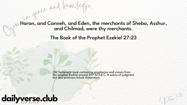 Bible Verse Wallpaper 27:23 from The Book of the Prophet Ezekiel