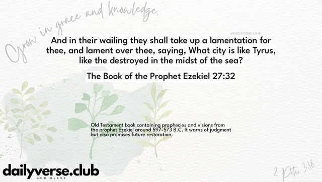 Bible Verse Wallpaper 27:32 from The Book of the Prophet Ezekiel