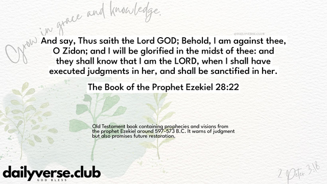 Bible Verse Wallpaper 28:22 from The Book of the Prophet Ezekiel