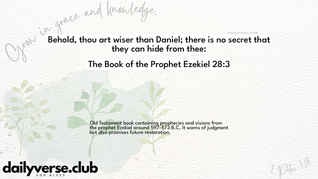 Bible Verse Wallpaper 28:3 from The Book of the Prophet Ezekiel