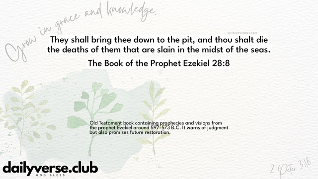Bible Verse Wallpaper 28:8 from The Book of the Prophet Ezekiel