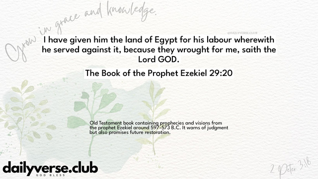 Bible Verse Wallpaper 29:20 from The Book of the Prophet Ezekiel