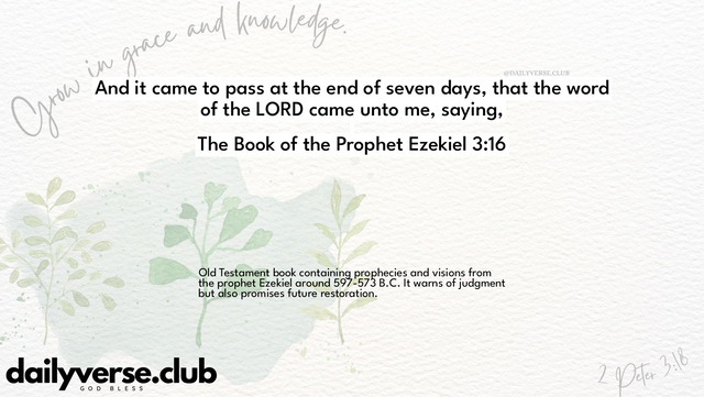 Bible Verse Wallpaper 3:16 from The Book of the Prophet Ezekiel
