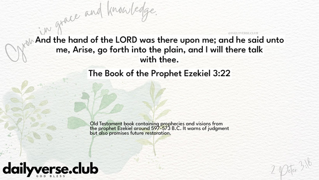 Bible Verse Wallpaper 3:22 from The Book of the Prophet Ezekiel