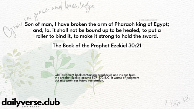 Bible Verse Wallpaper 30:21 from The Book of the Prophet Ezekiel