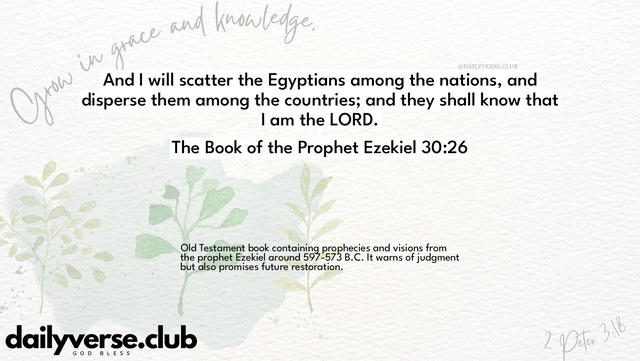 Bible Verse Wallpaper 30:26 from The Book of the Prophet Ezekiel
