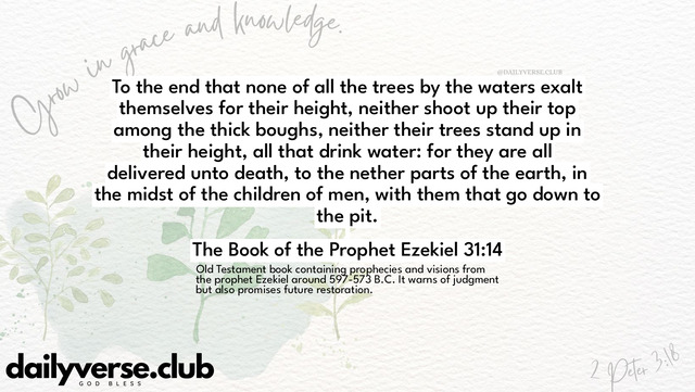 Bible Verse Wallpaper 31:14 from The Book of the Prophet Ezekiel