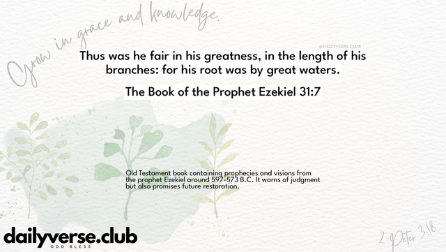 Bible Verse Wallpaper 31:7 from The Book of the Prophet Ezekiel