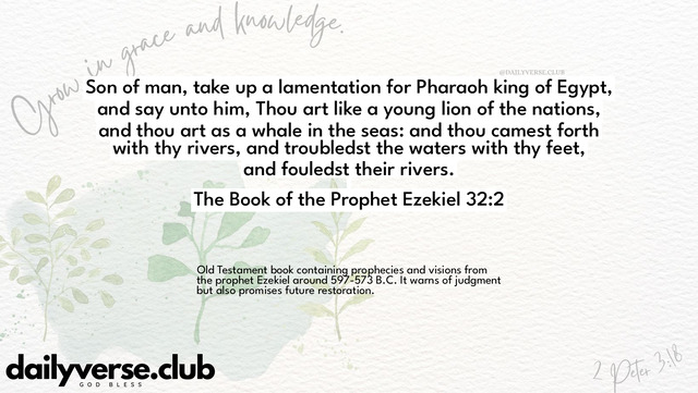Bible Verse Wallpaper 32:2 from The Book of the Prophet Ezekiel