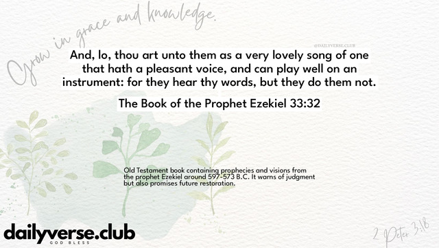 Bible Verse Wallpaper 33:32 from The Book of the Prophet Ezekiel