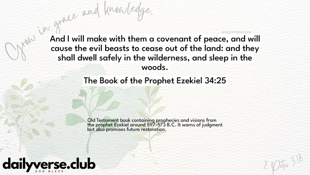 Bible Verse Wallpaper 34:25 from The Book of the Prophet Ezekiel