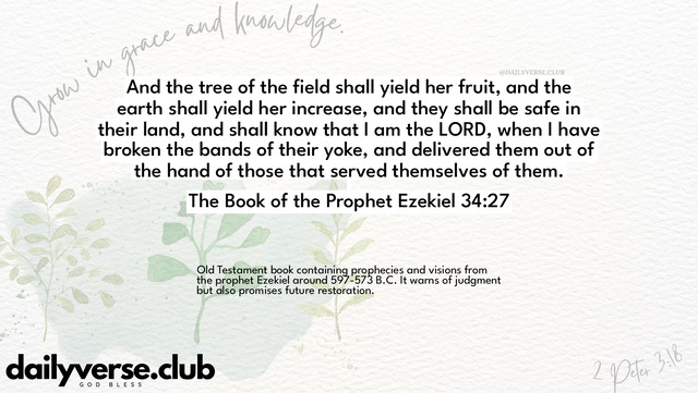 Bible Verse Wallpaper 34:27 from The Book of the Prophet Ezekiel