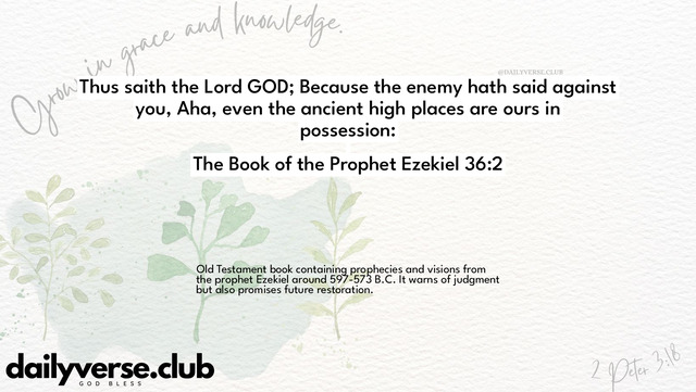 Bible Verse Wallpaper 36:2 from The Book of the Prophet Ezekiel