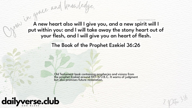 Bible Verse Wallpaper 36:26 from The Book of the Prophet Ezekiel