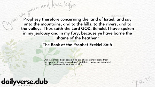 Bible Verse Wallpaper 36:6 from The Book of the Prophet Ezekiel