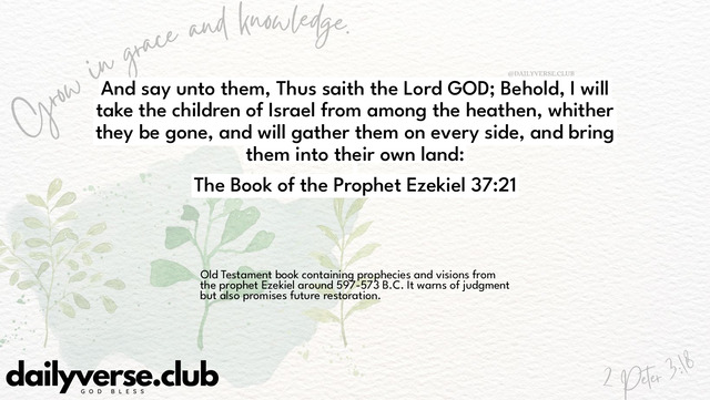 Bible Verse Wallpaper 37:21 from The Book of the Prophet Ezekiel