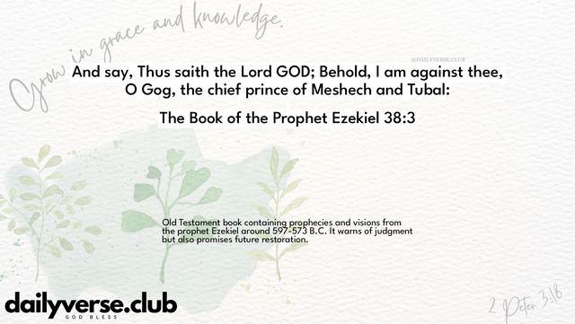 Bible Verse Wallpaper 38:3 from The Book of the Prophet Ezekiel