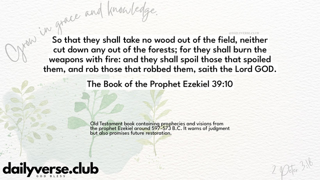 Bible Verse Wallpaper 39:10 from The Book of the Prophet Ezekiel