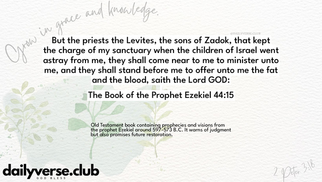 Bible Verse Wallpaper 44:15 from The Book of the Prophet Ezekiel