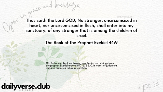 Bible Verse Wallpaper 44:9 from The Book of the Prophet Ezekiel