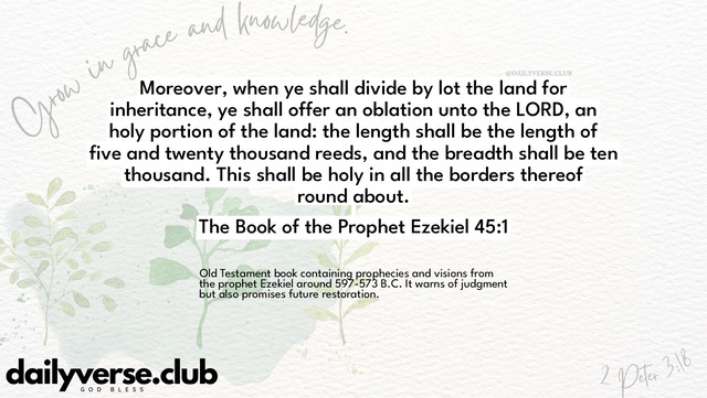 Bible Verse Wallpaper 45:1 from The Book of the Prophet Ezekiel