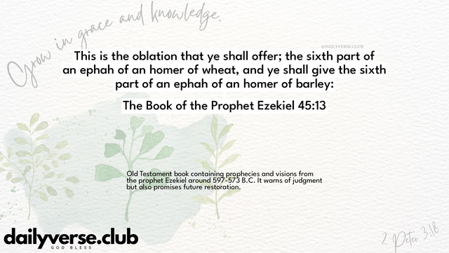 Bible Verse Wallpaper 45:13 from The Book of the Prophet Ezekiel