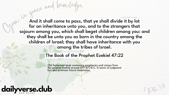 Bible Verse Wallpaper 47:22 from The Book of the Prophet Ezekiel