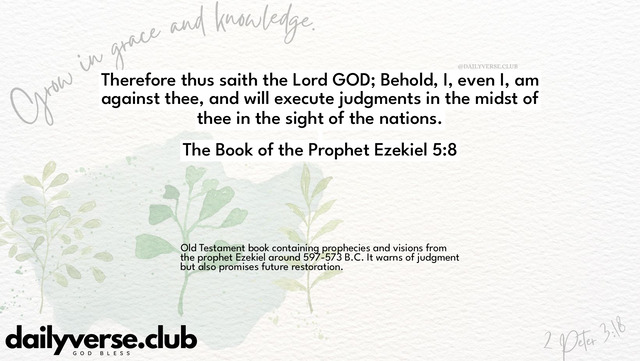 Bible Verse Wallpaper 5:8 from The Book of the Prophet Ezekiel