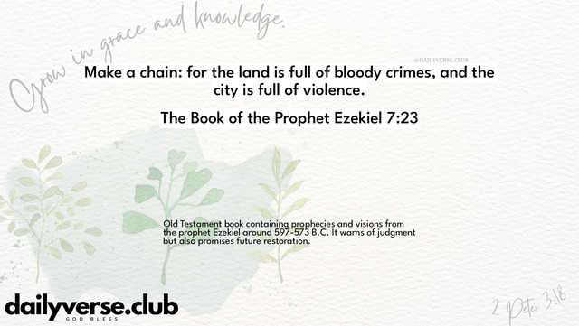 Bible Verse Wallpaper 7:23 from The Book of the Prophet Ezekiel
