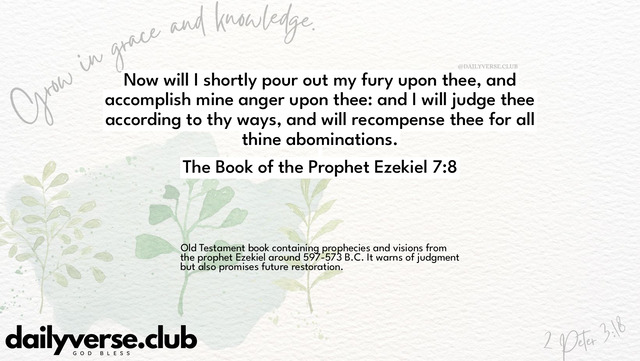 Bible Verse Wallpaper 7:8 from The Book of the Prophet Ezekiel