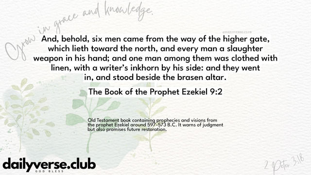 Bible Verse Wallpaper 9:2 from The Book of the Prophet Ezekiel